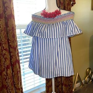 Primark Off Shoulder Smocked Ruffle Top